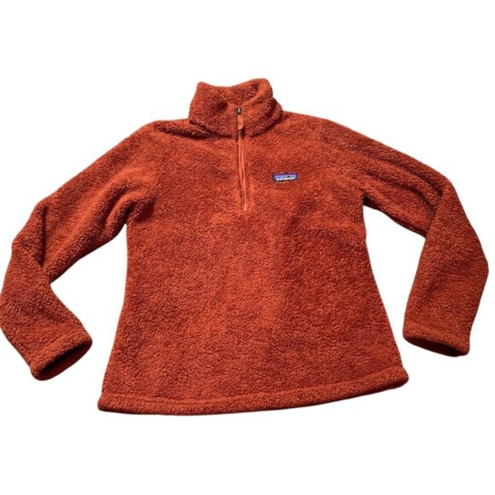 Patagonia Los Gatos 1/4 Zip Pullover RUST ORANGE Fleece Sweater Jacket sz S